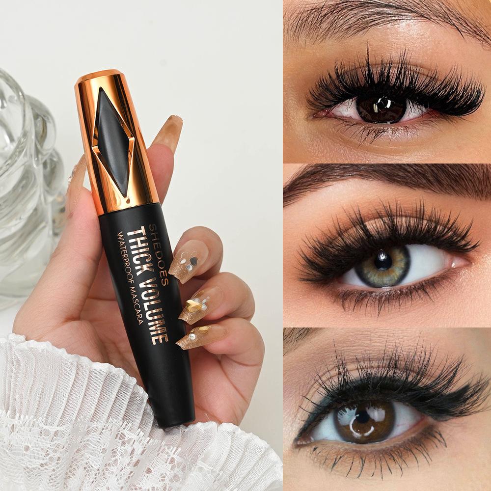 5D Waterproof Mascara Lengthens Eyelashes Extension Black Silk Fiber Mascara Female Makeup Cosmetic Waterproof Mascara