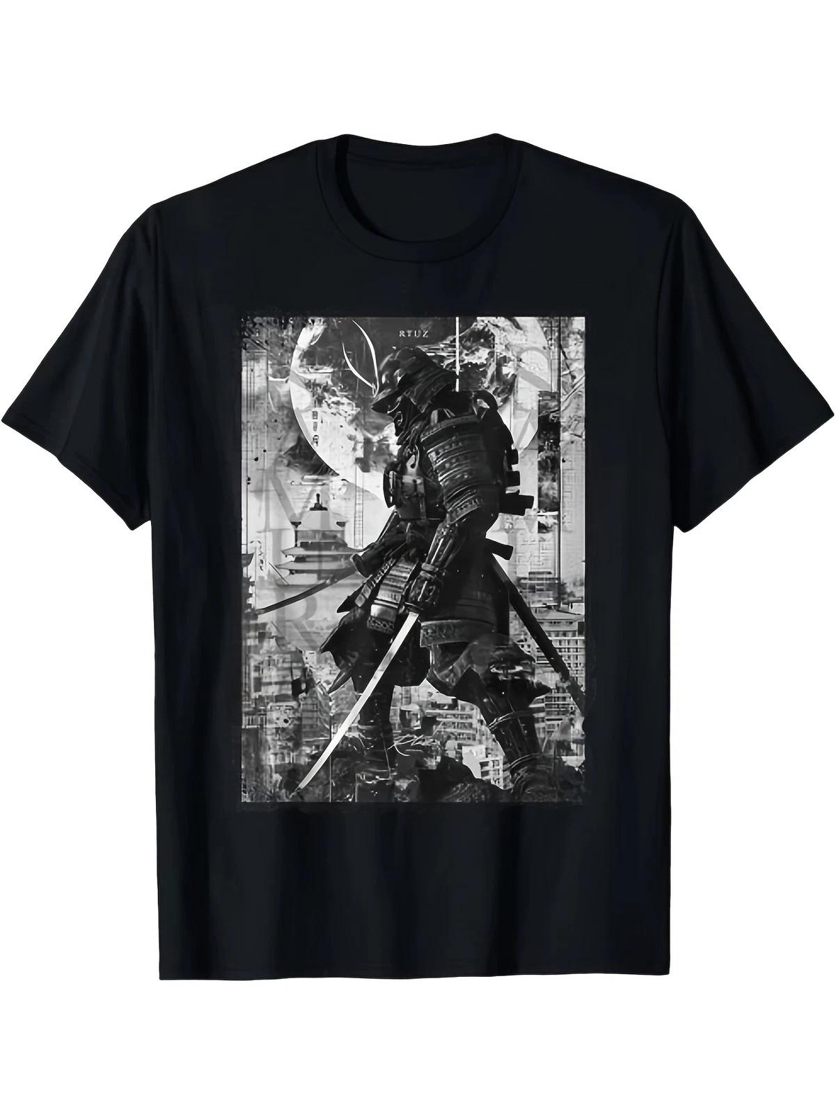 Vintage Samurai Graphic T-Shirt Urban Streetwear Japanese Warrior Tee M