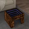 LED Infinity Coffee Table, Smoked Oak, 40x40x30 Cm
