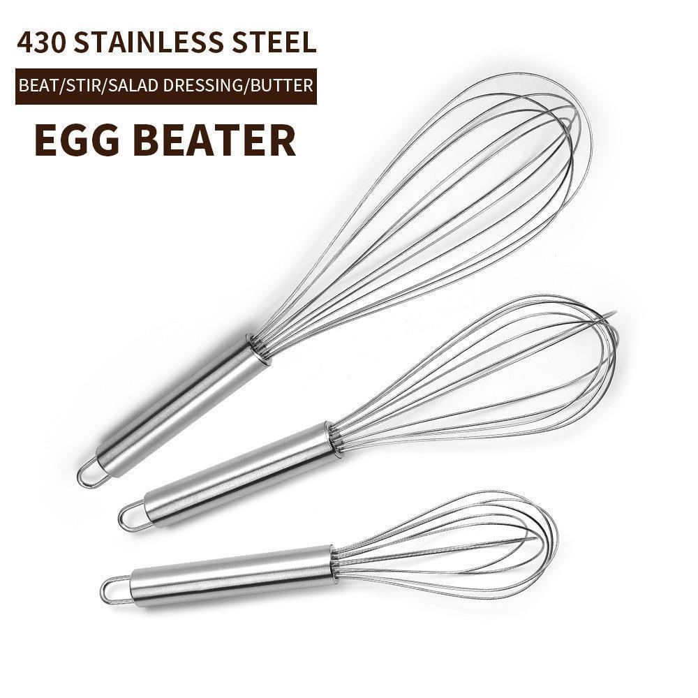 Stainless Steel Handheld Egg Beater - Multi-purpose Whisk for Baking