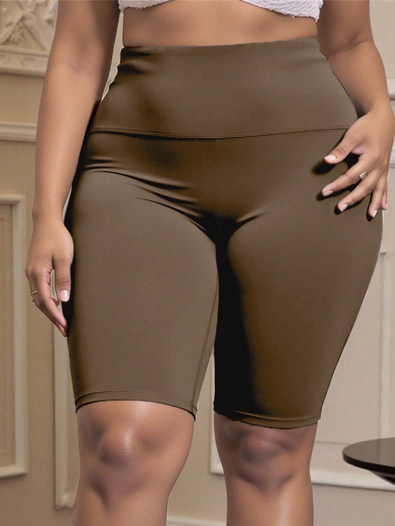 Plus Size High-Waisted Tummy Control Quick-Dry Yoga Shorts for Women 0XL