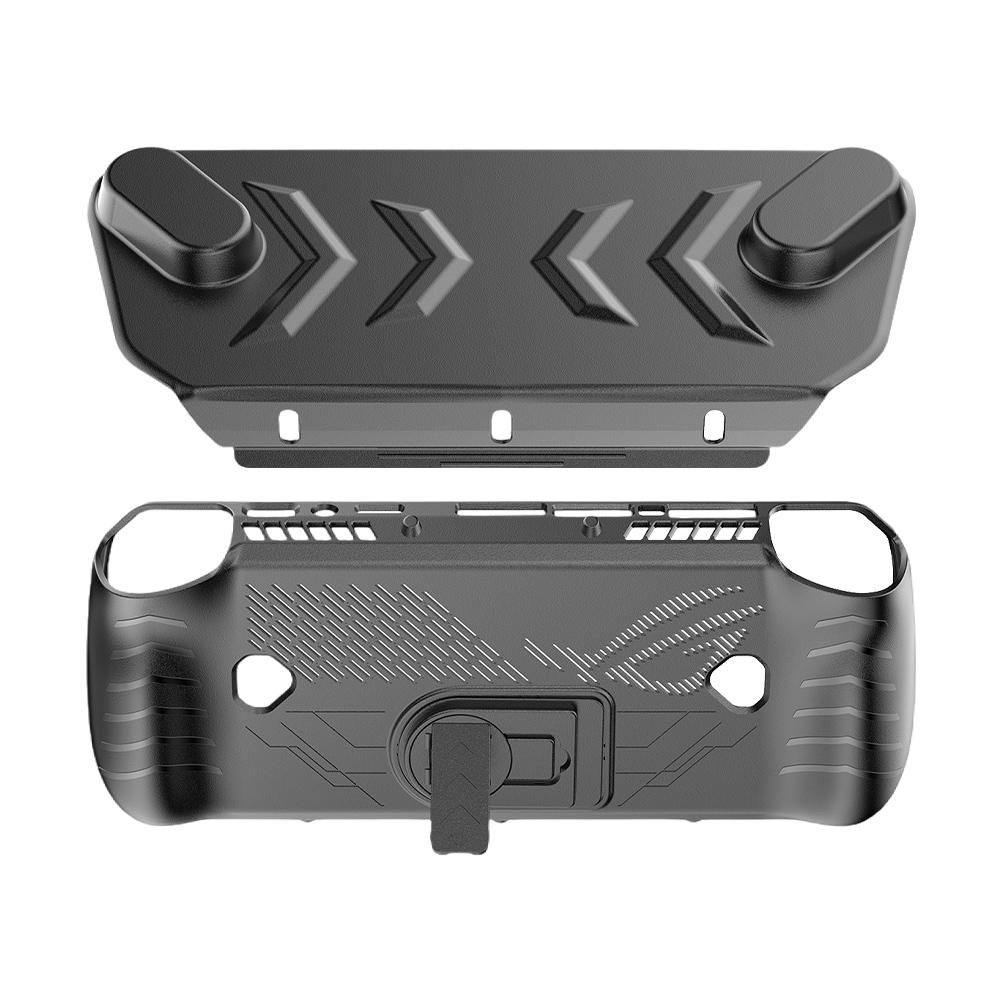 For Asus ROG Ally X TPU Protective Case Cover Drop-proof with Stand Protective Skin Case with Thumb Grip Caps & Screen Protector