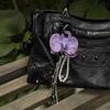 2Pcs Handmade Flower Tassels Keychain Charm Elegant Floral Design Pearls Accent Hanging Decoration for Bag Jewelry Gift