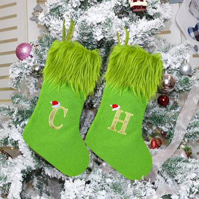 Green Christmas Socks Christmas Tree Decoration Holiday Party Christmas Decor