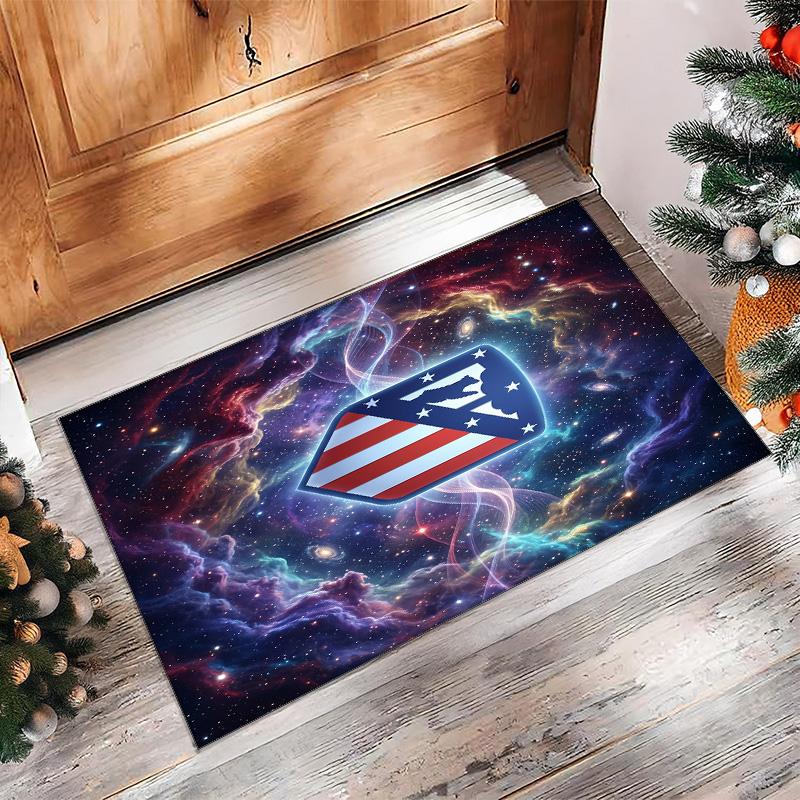 Atletico Madrid Printed Flannel Area Rug Non Slip Soft Polyester Floor Carpet Indoor Decor Mat for Bedroom Living Room Sofa Game Room Home Decoration