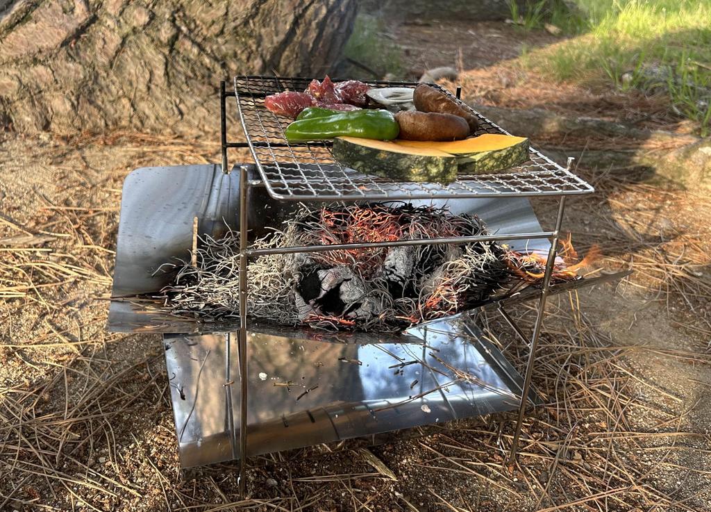ACURACE Folding Campfire Set, Compact, Lightweight, Foldable, for Solo Camping, Includes Net and Storage Case