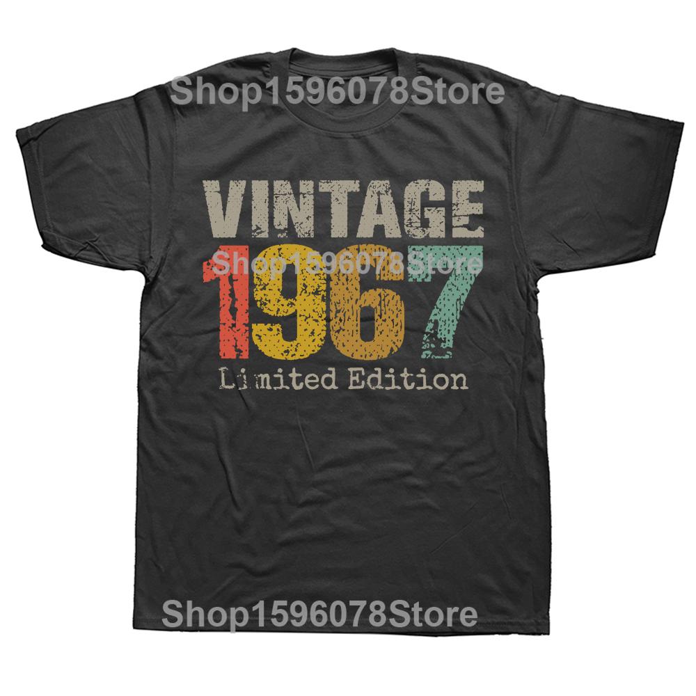 Funny 58 Year Old Gifts Vintage 1967 Limited Edition 58th Birthday Tshirts Men Casual 100 Cotton Loose Oversized T Shirt