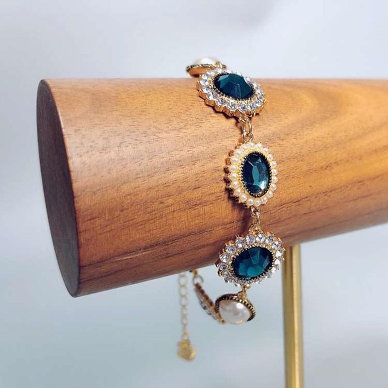

Новый винтажный сапфировый браслет в стиле барокко, персонализированный браслет с жемчугом и драгоценными камнями