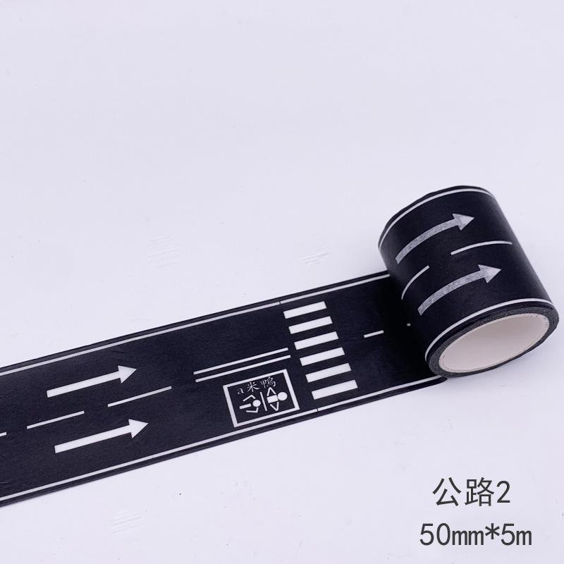 Cartoon style reusable road stickers, black polyurethane road tape, suitable for party racing decoration
