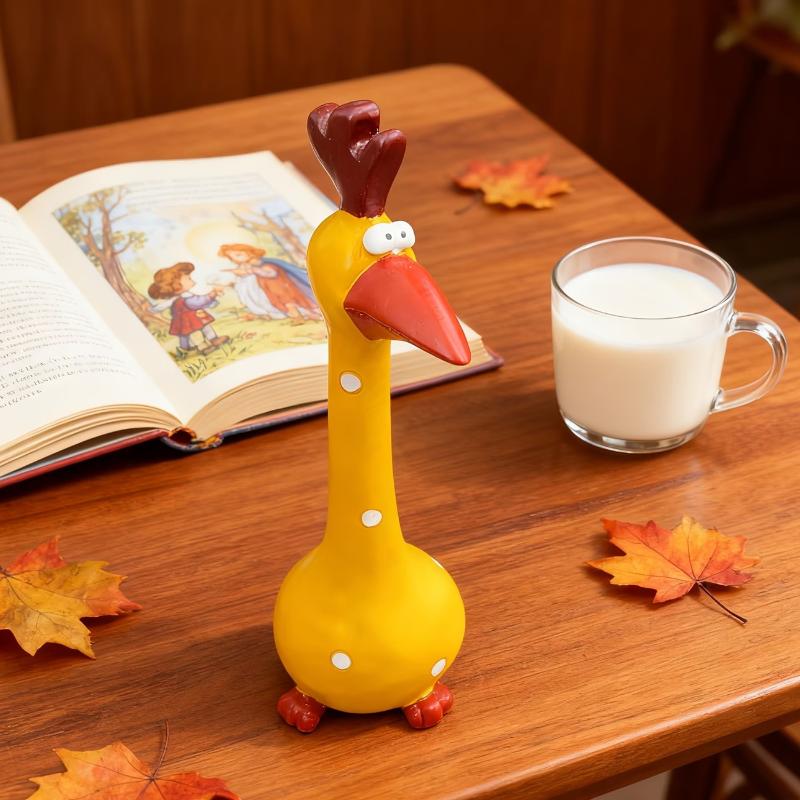 Whimsical Polka Dot Rooster Statue Resin Animals Collectible Figurines Indoor Outdoor Garden Decor Gift Expressing Joy