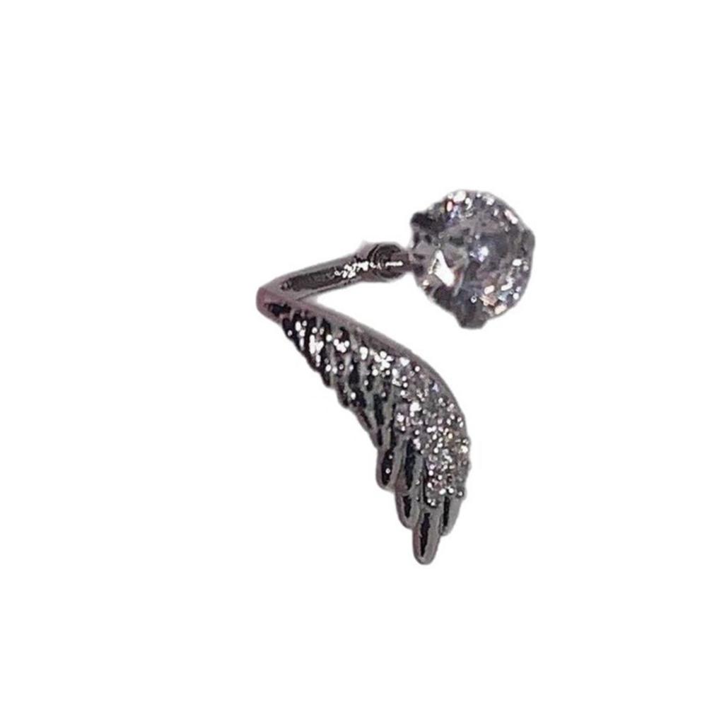 Elegant Wing Alloy Ear Bone Nail With Rhinestones Stone Cartilage Stud Earring For Women Fashion Jewelry Accessories