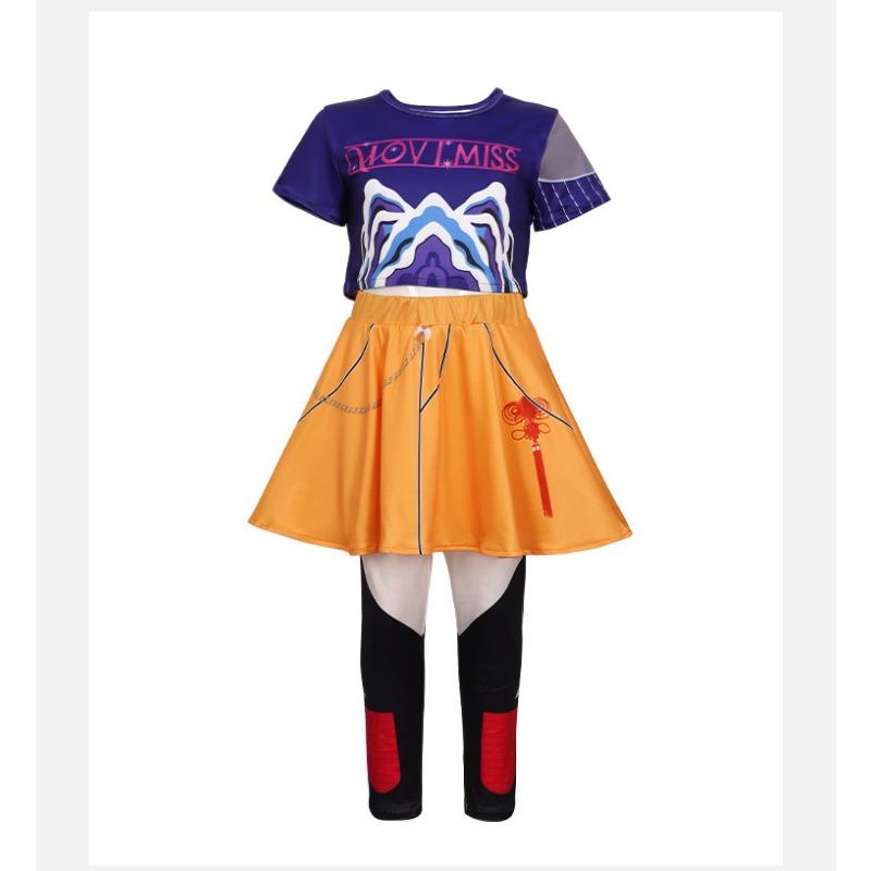 Animefilm KPOP Demonjägare Zoey Rumi Mira Cosplay Kostym Halloween Karneval Party Rollspel Uniform Rekvisita