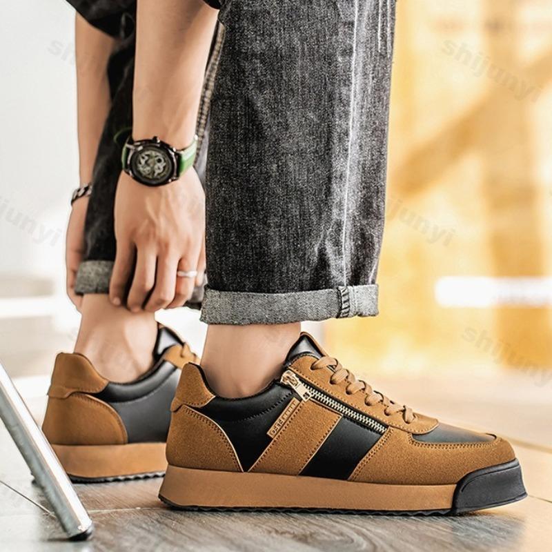 Fashion Men's Casual Shoes 2025 New Style Spring Fashion Trend Versatile Outdoor Sports Flat Shoes Color Blocked Design Lace Up Sneakers