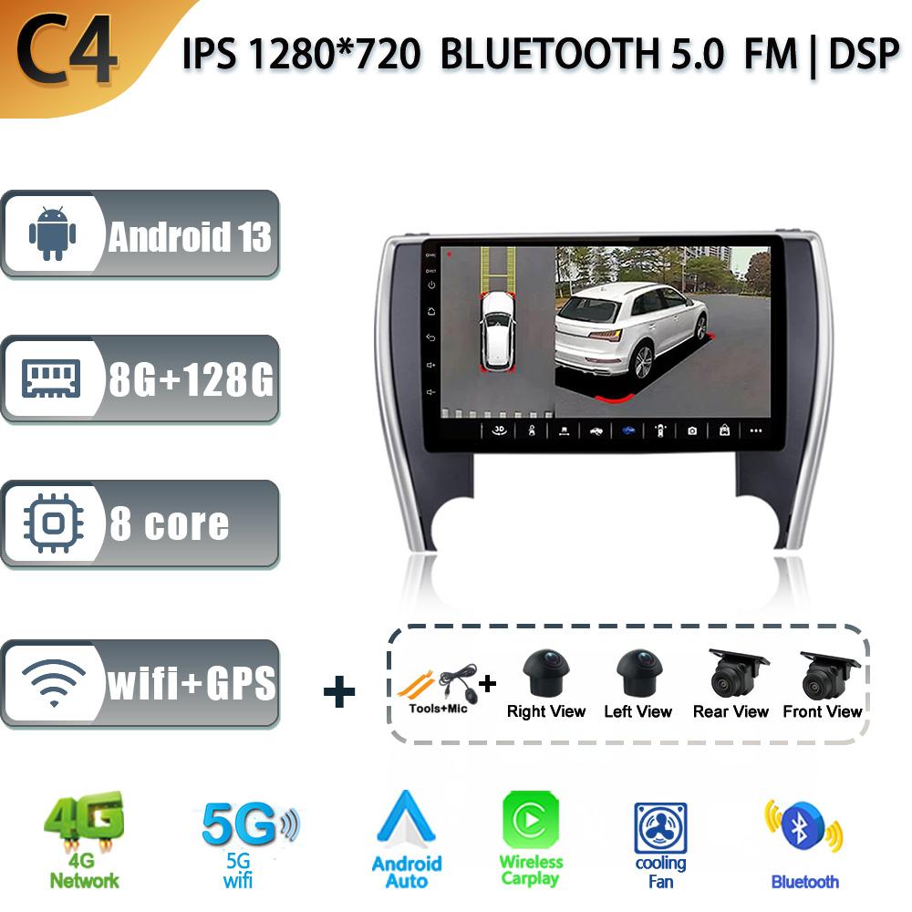 For Toyota Camry 7 2014-2017 Android 13 Car Stereo Unit Multimedia Radio 4G Wifi GPS Wireless Carplay 2 Din Screen