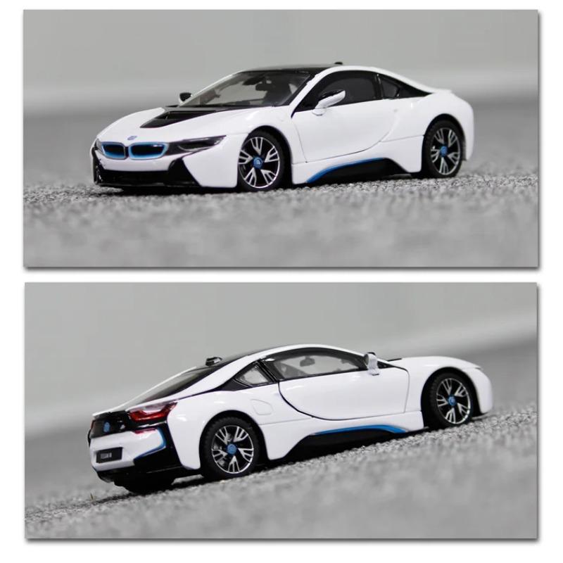 1/24 BMW I8 Supercar Model Samochodu Ze Stopu Diecasty Zabawki Pojazdy Symulacja Metalowy Model Samochodu Kolekcja Prezenty Urodzinowe dla Dzieci