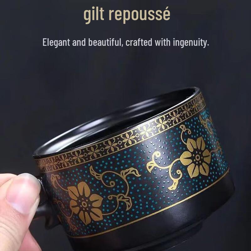 Pabei Ancient Charm Bone China Kung Fu Tea Set with 6 Cups