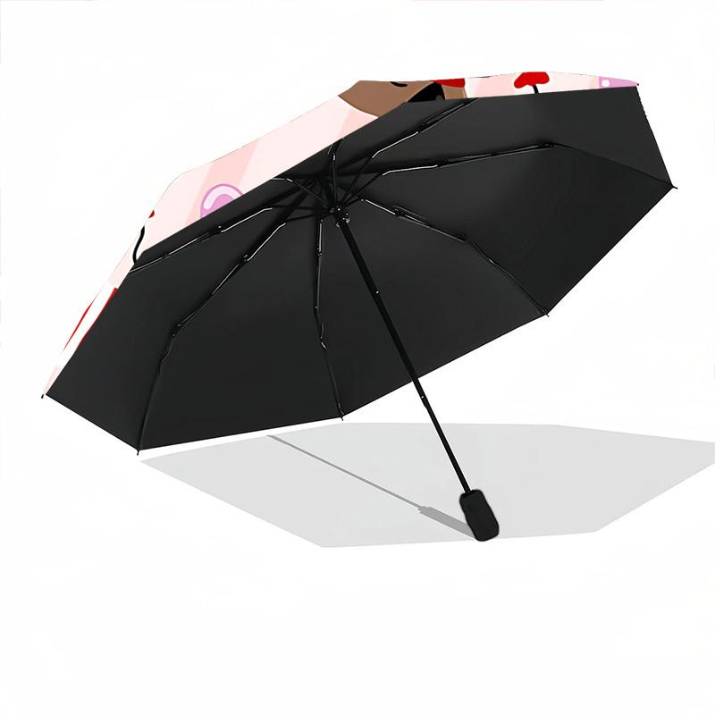 1pc Dogs Hearts Umbrella Portable Folding Umbrella Durable Iron Frame, Suitable for All Seasons Home Travel Outdoor Yy260319013
