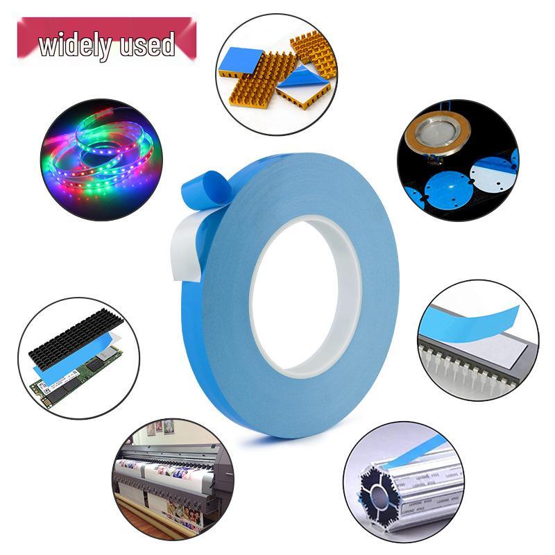 High-Temp Resistant Blue Thermal Conductive Double-Sided Tape for LED Strips—Thickened Adhesive with Fiberglass Insulation for Heat Dissipation