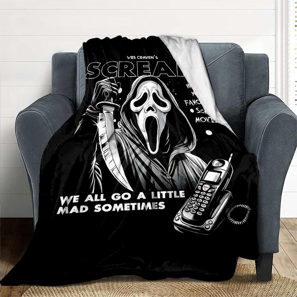 1ks Deka do filmu Vřískot Outdoorová lehká flanelová, měkká a teplá, pro celoroční použití na pohovku, ven, kempování, obývací pokoj, kancelář, židli