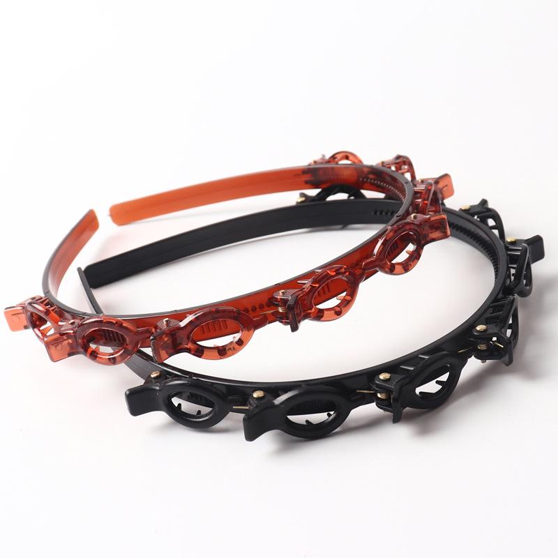 1/2pcs Woven Hairband Small Clip To Fix Bangs Multi-layer Hollow Braided Hair Headband Hair Clip