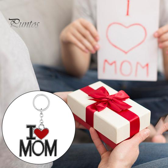 Car Bag Pendant Keychain Love Mom Dad Letter Charm Double-Sided Engraved Design Symbolic Parent-child Bond Keyring