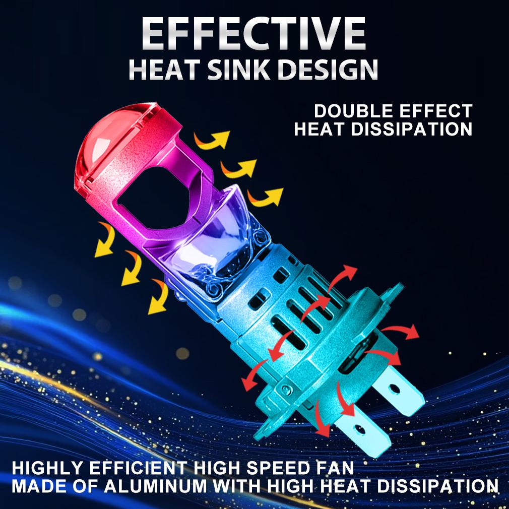 2 Adet H7 LED Projektör Merceği Far Ampulü H4 Canbus Araç Motosiklet Işığı Mini Kablosuz Turbo 40000LM Otomatik Sis Lambası Tak & Çalıştır Far 6500K Beyaz