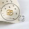 925 Silver Rings For Women Hollow Out Gold Color Temperament Personality Fashion Female Trendy Resizable Opening Rings