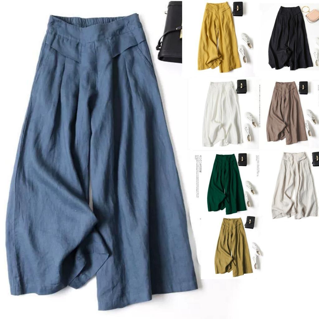 Ladies' Spring and Autumn Casual Wide Leg Pants, Loose Cropped Pants, Tassel Fabric, Elastic Waist Design Elegant Pants, Versatile and Comfortable