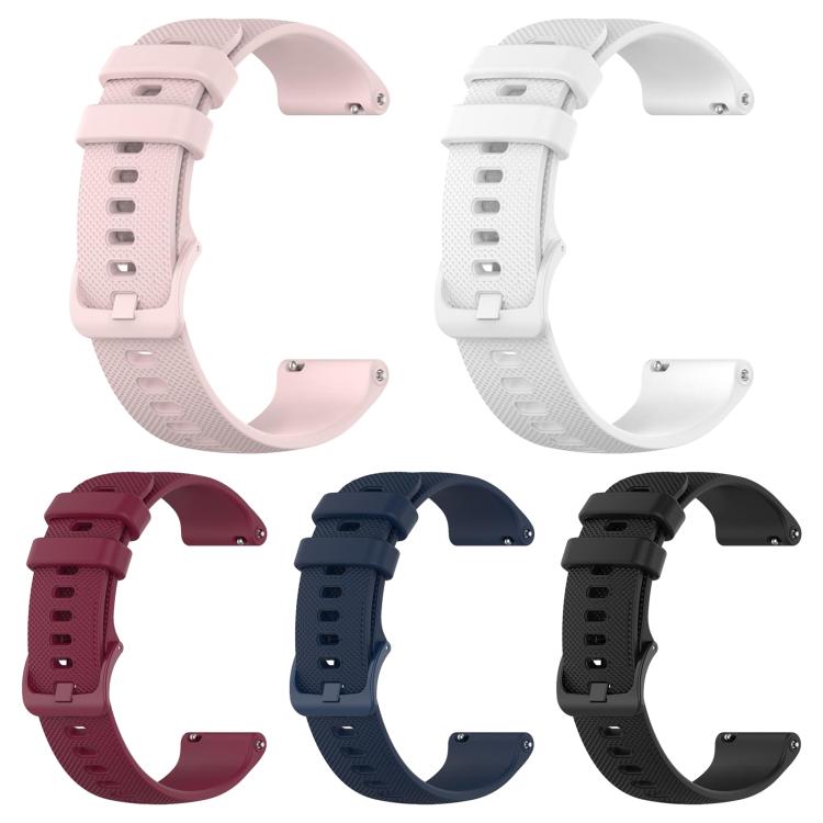 5‑Pack Small‑Plaid Solid‑Color Soft‑Silicone Watch‑Band Strap, Adjustable Universal 20mm Lug Wrist‑Bracelet For Smart‑Watch