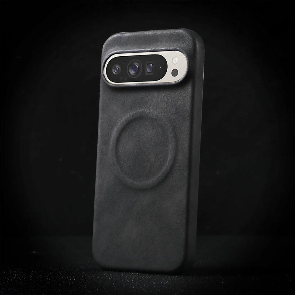 Luxus-Lammleder Magnetische Handyhülle Für Google Pixel 10 9 8 7 Pro XL 8A 7A Stoßfest Business Matt Hart Solide Hülle
