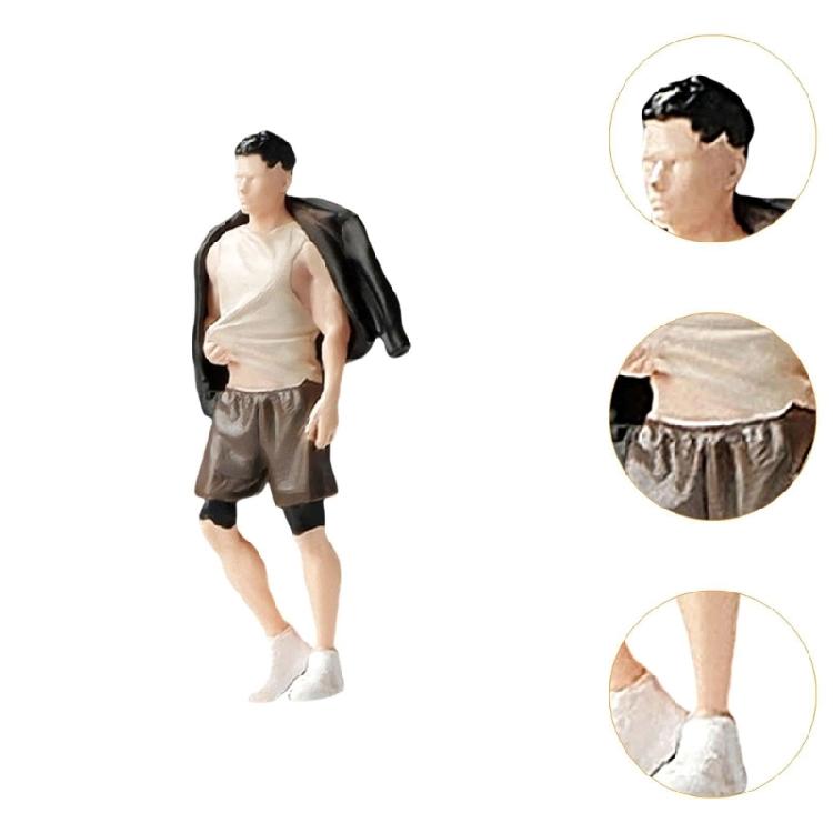 Simulation 1/64 Scale Miniature Figure Doll Resin Figurine with Fine Detail For Hobbyists And Scene Setting Accessories