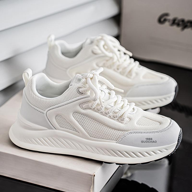 

2025 summer new men s shoes breathable mesh versatile dad shoes thick sole heightening non-slip wear-resistant casual sports shoes 39