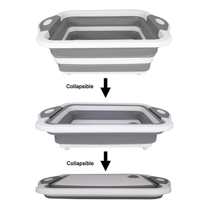 Multi Functional Foldable Spoon Cutting Board Multifunctional Silicone Foldable Cutting Board Dishwashing Basin Cutting Board