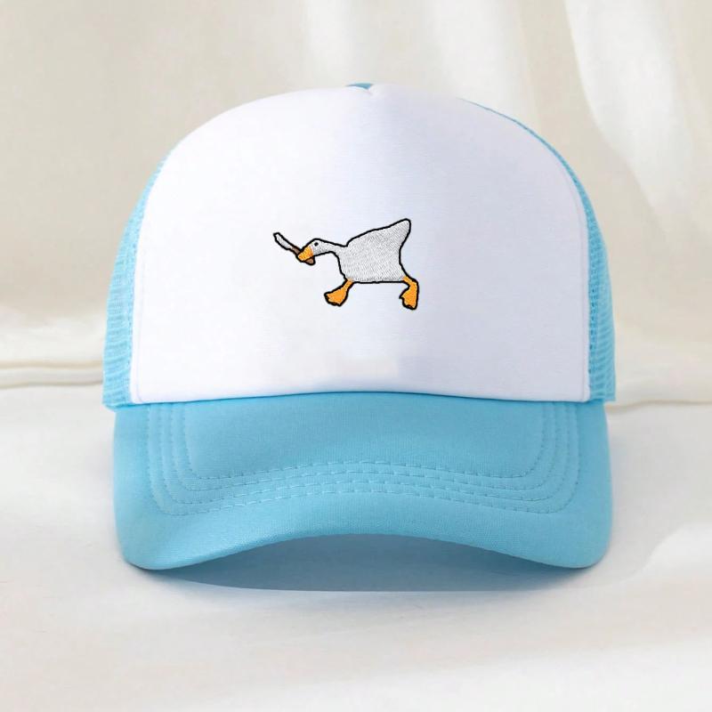 

1Pc Big Stupid Goose Print Baseball Cap Casual Mesh Breathable Sun Visor Cap Breathable Sport Baseball Cap Women Outdoor Sun Hat Adjustable небо синє кольору