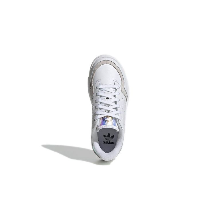 Adidas Originals Super Court Casual Slip-Resistant Shock Absorbing Durable Support Low-Top Kids Sneakers Kids Sneakers White Gray EG9080