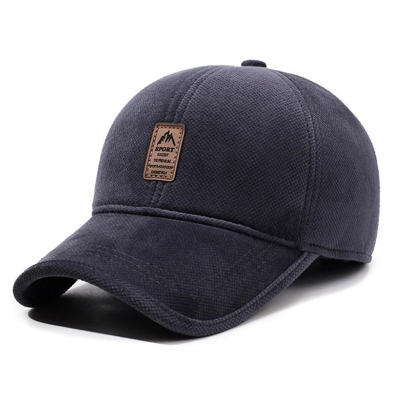 Sports Style Baseball Cap For Men With Fleece Lining Windproof Warmth For Outdoor Activities