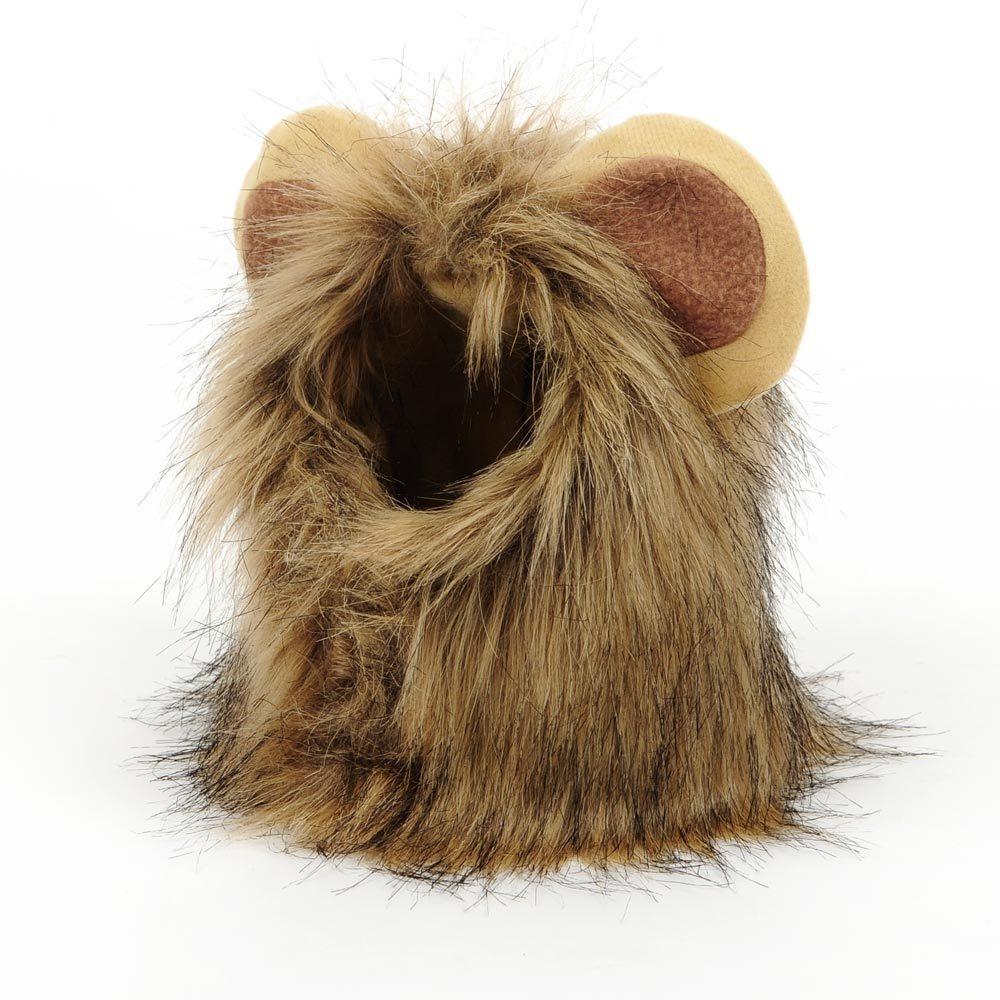 Cat Lion Mane Party Cute Cosplay Dog Lion Mane Costume Holiday Pet Apparel Cat Hat for Cat Puppy (Brown,M)