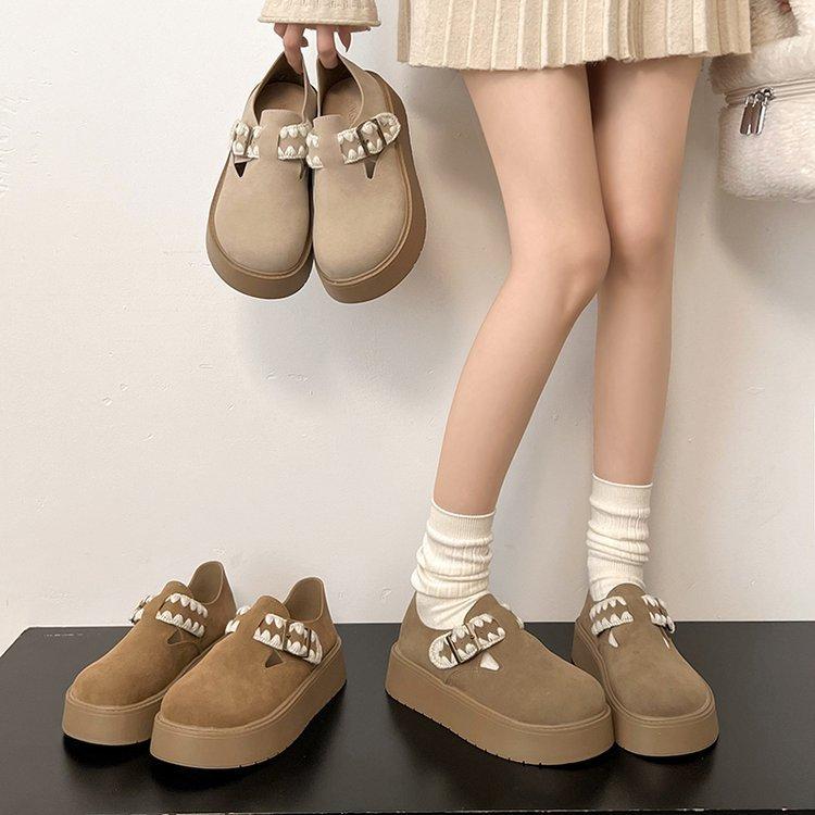 [Yushilai] College Style Platform Loafers Women's 2025 Winter New Retro Fashion Casual Versatile Single Shoes