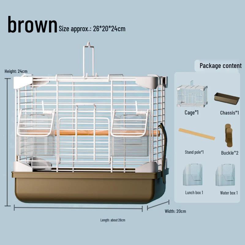 Small Metal Parrot Cage for Cockatiels, Peony Finches, and White-eyes with Tiger Skin Design