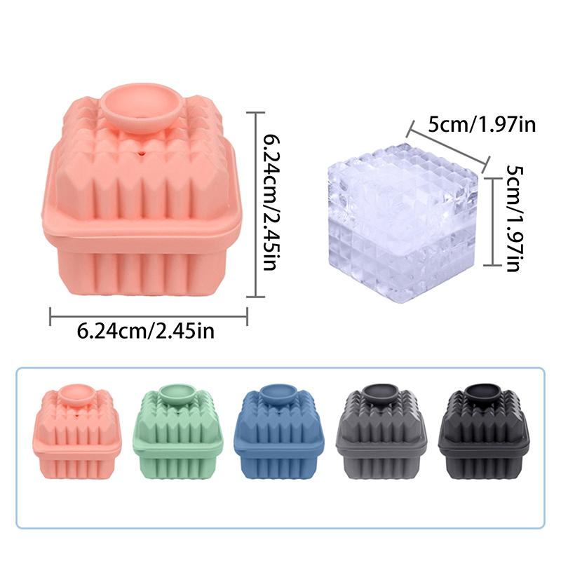 Prism Ice Mold, Etched Ice Cube Mold, Single Ice Tray With Funnel, Square Whiskey Ice Cube Maker