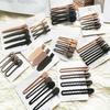 Milk Coffee Color Hair Clip Set Retro Light Luxury Temperament Bangs Clip One-word Clip Textured Hairpin for Women with a Sense of Sophistication