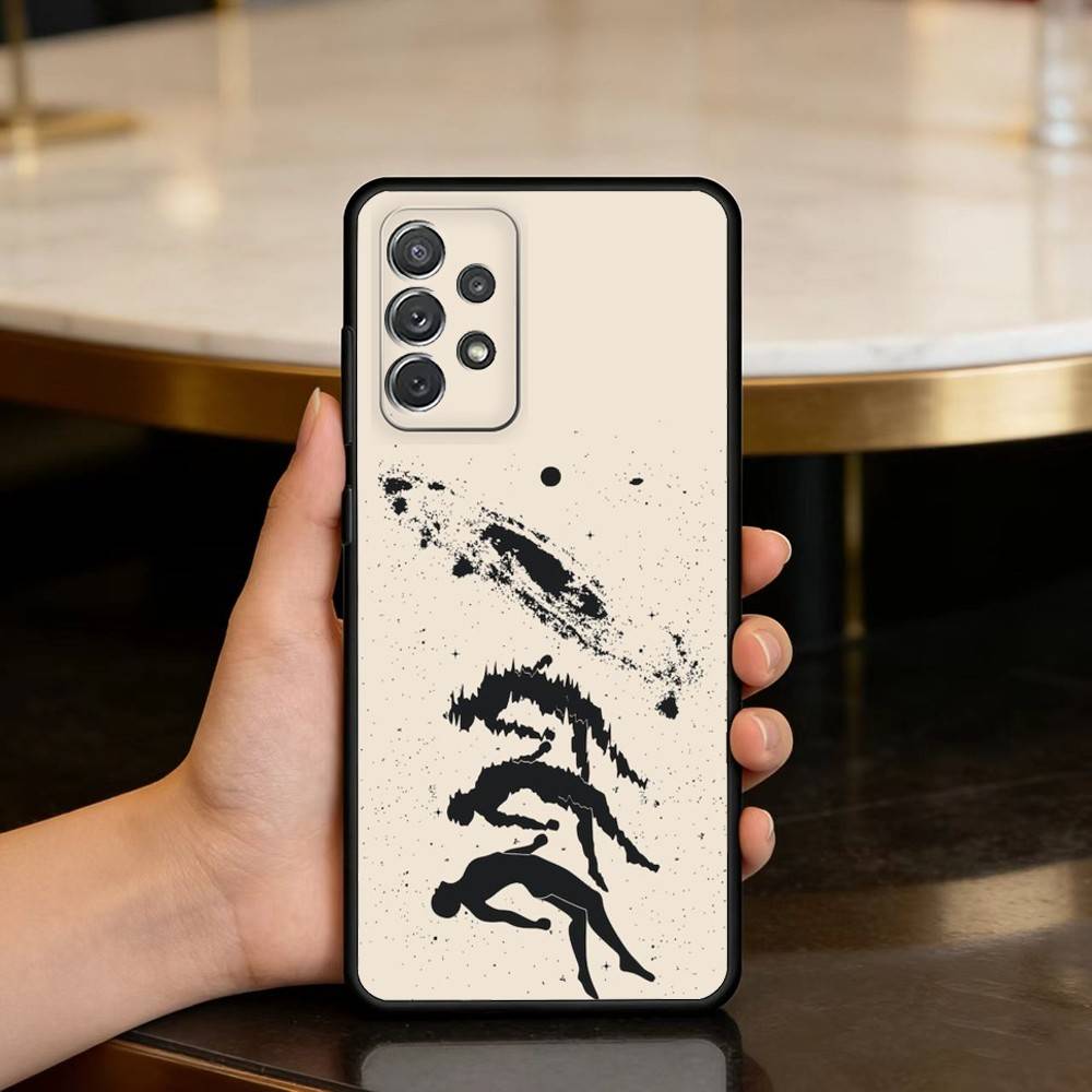 S-Surreal F-Figure A-Art Phone Case For Samsung Galaxy A73,A72,A71,A70,A53,A52,A51,Soft Silicone Black Cover