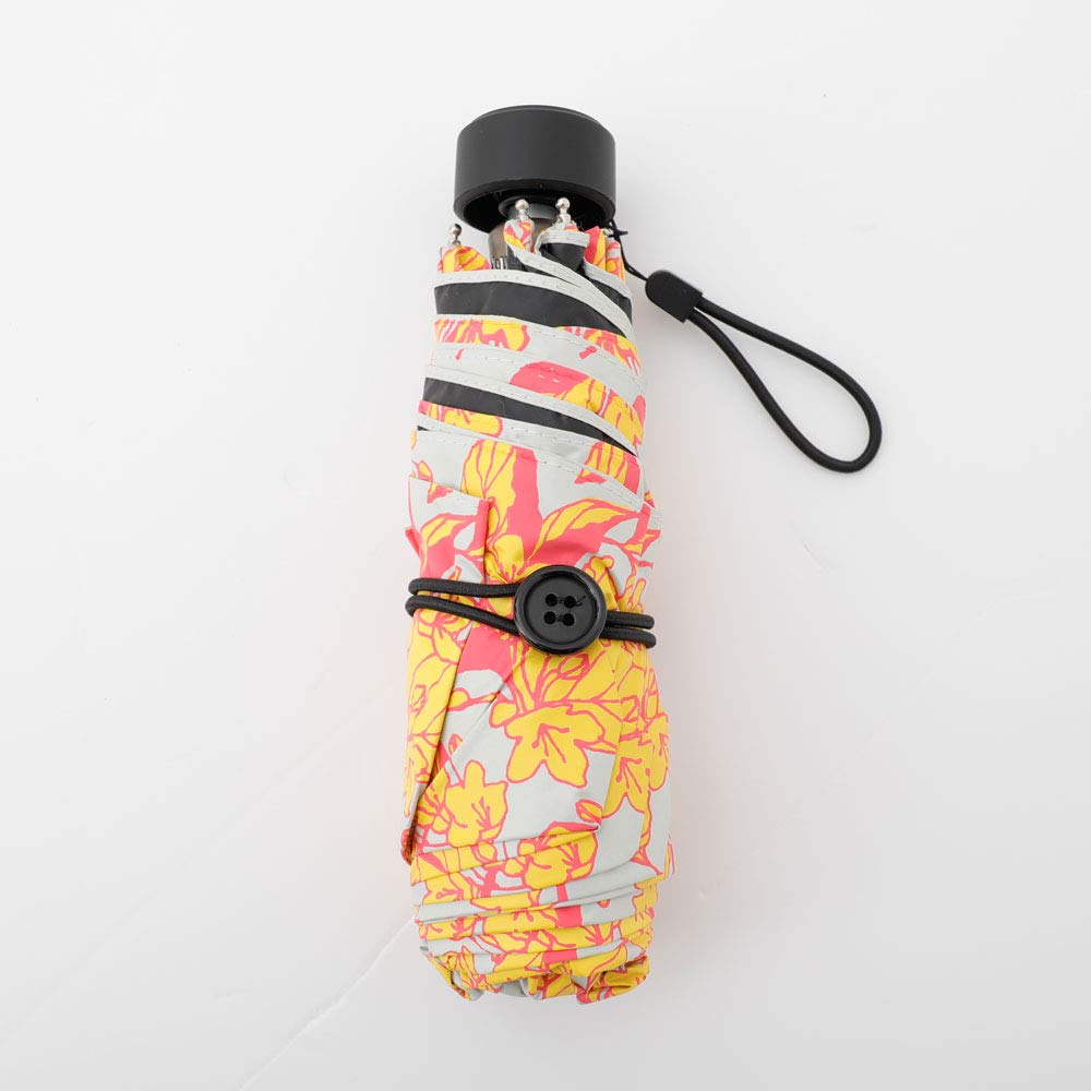 The smallest micro parasol with a floral UV and suitable for both sunny and rainy world's 5-fold pattern, 99.99% protection, days. Off-white.