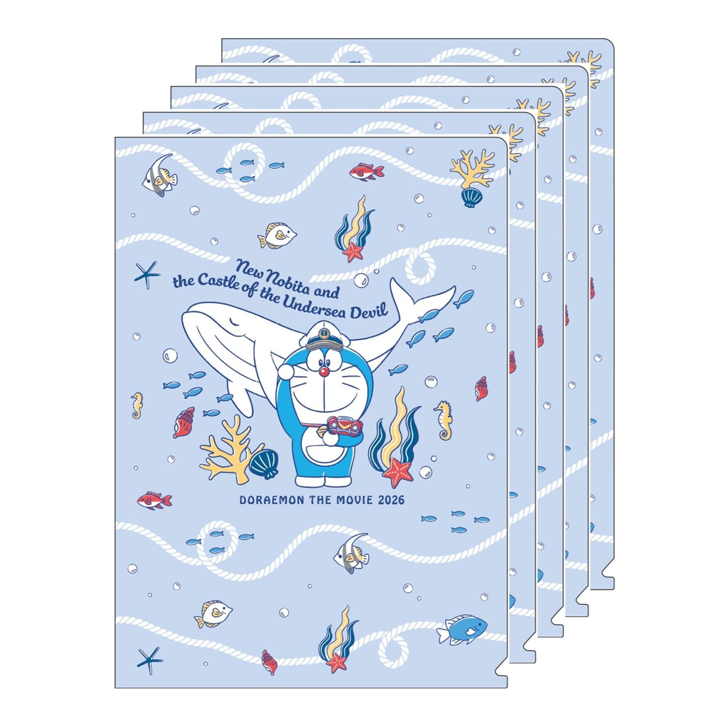 Showa Note Дораэмон Замок Подводного Дьявола Прозрачный Одиночный Файл для Фильма A4, Тип, Размер, 5 Штук, 6462140125