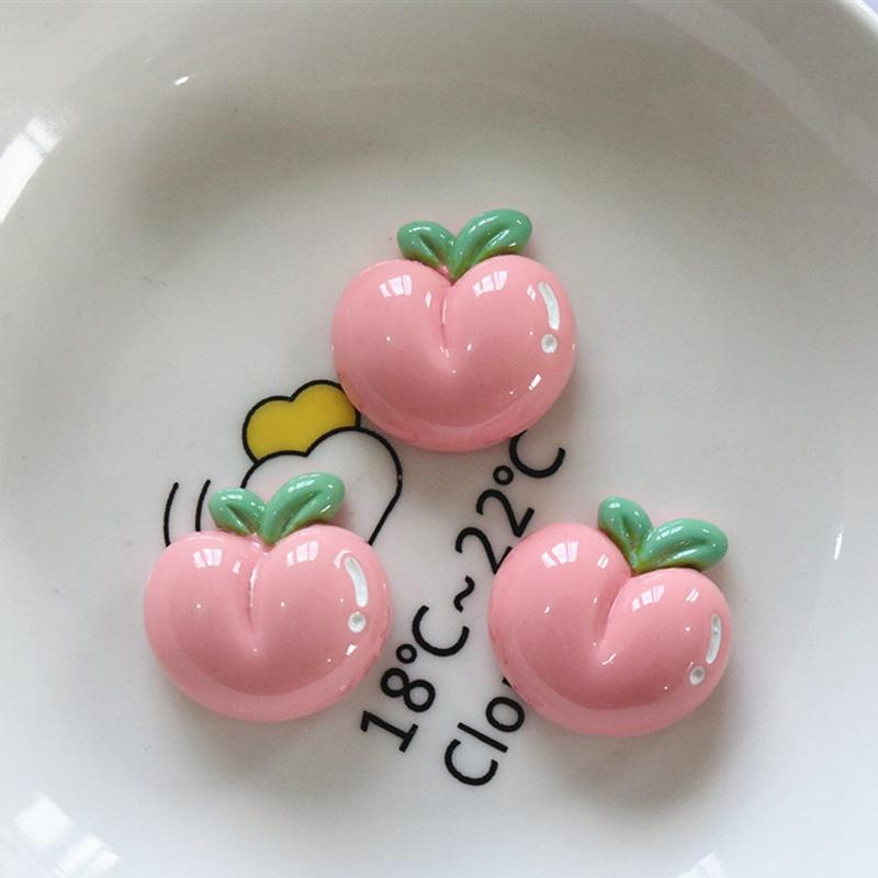 10Pcs New Cute Resin  Mini Cartoon Strawberry Cherry Grape Series Flat Back Parts Embellishments For Hair Bows Accessories