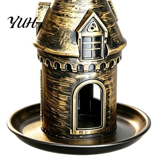 Unique Birding Gift for Men Retro Castle Bird Feeder, Metal Hanging Outdoor Nature Enthusiasts Wild Feeder Garden Backyard Balcony Decor