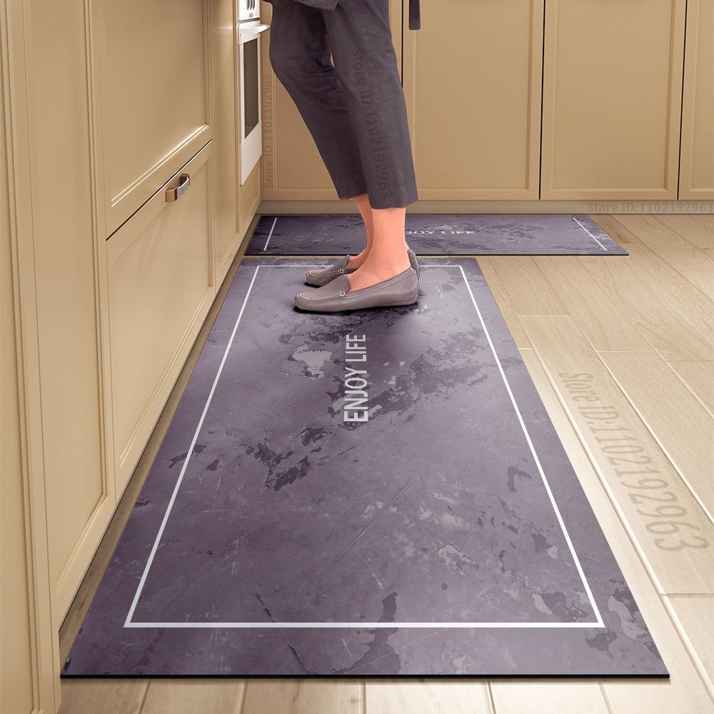 Non-slip Crystal Velvet Kitchen Mat Super Absorbent Long Carpets for Bedroom Bathroom Entrance Door Floor Mats