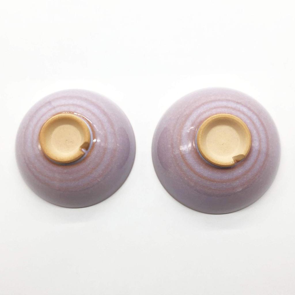 Hagi-Keramik Hagi-lila Paar Reisschalen 6850