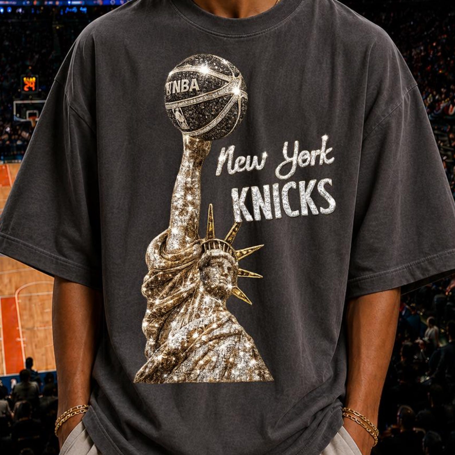 New York Knicks Champions T-Shirt, Bling Basketball Shirt, New York Shirt, Luxury Basketball T-Shirt, Basketball Team Shirt, Champion Shirt S