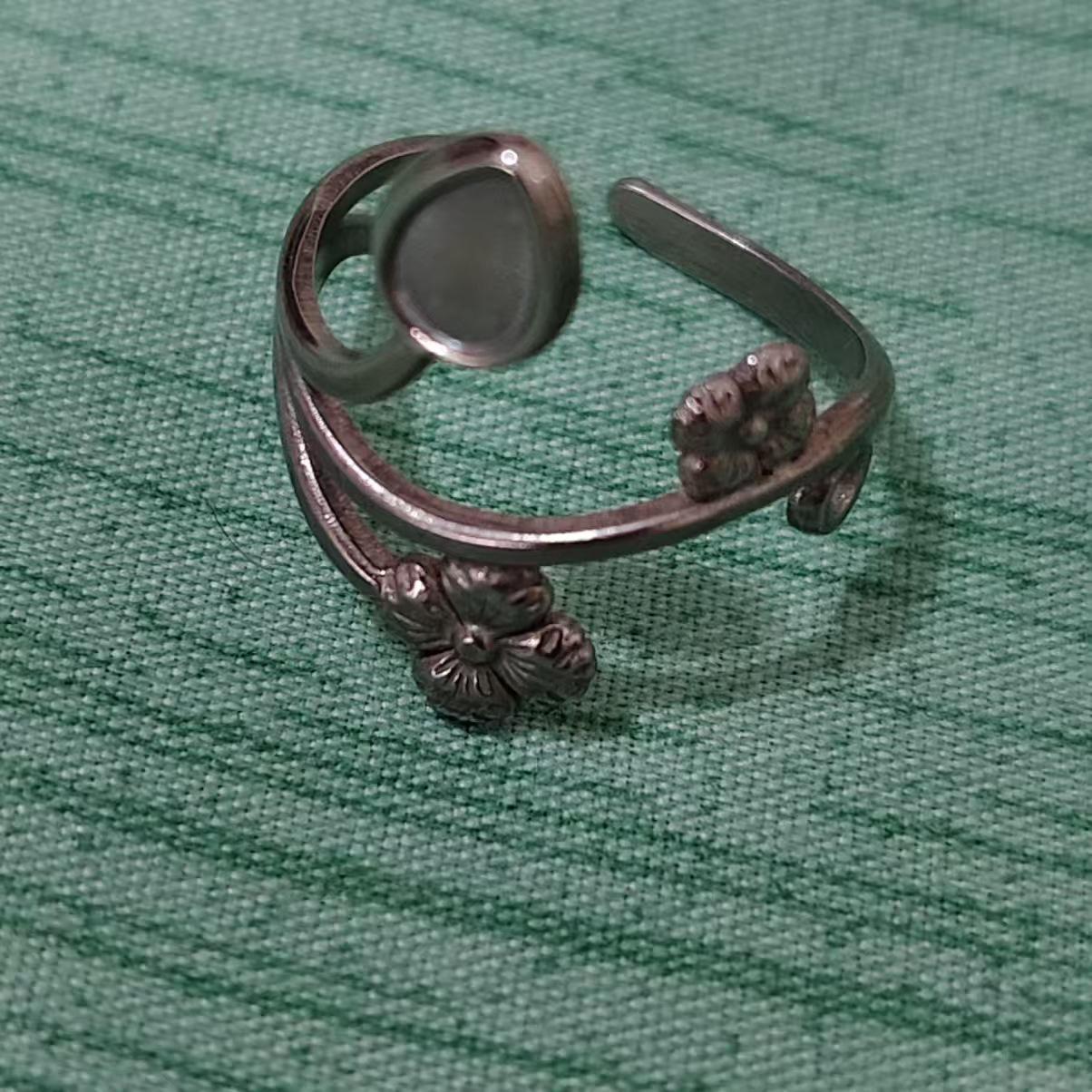 

Регулируемое кольцо-фея из нержавеющей стали с цветочным узором - Нишевые ювелирные изделия высокого класса Adjustable